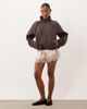 ASOS Petite ASOS DESIGN Petite oversized bubble hem track jacket in mushroom-Brown - 2