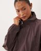 ASOS Petite ASOS DESIGN Petite oversized bubble hem track jacket in mushroom-Brown - 4