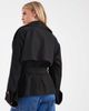 ASOS Petite ASOS DESIGN Petite oversized cropped trench coat with belt in black - 4