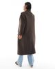 ASOS Petite ASOS DESIGN Petite oversized dad coat in heathered chocolate-Green - 4