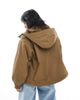 ASOS Petite ASOS DESIGN Petite oversized fleece lined raincoat in olive-Green - 2