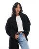 ASOS Petite ASOS DESIGN Petite oversized mid length pea coat in black - 1