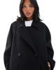 ASOS Petite ASOS DESIGN Petite oversized mid length pea coat in black - 4