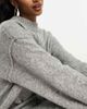 ASOS Petite ASOS DESIGN Petite oversized relaxed knitted midi dress with crew neck and seam detail in gray - 3