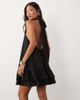 ASOS Petite ASOS DESIGN Petite plisse halter neck mini dress with ruffle hem in black - 2