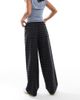 ASOS Petite ASOS DESIGN Petite pull-on tie waist barrel pants in black & gray check-Multi - 2