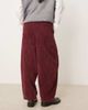ASOS Petite ASOS DESIGN Petite pull on barrel leg corduroy pants in burgundy-Red - 2