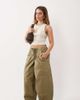 ASOS Petite ASOS DESIGN Petite pull on barrel pants in khaki-Green - 1