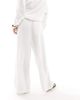 ASOS Petite ASOS DESIGN Petite pull on pants with linen in white - 4