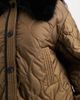 ASOS Petite ASOS DESIGN Petite quilted hybrid borg collarless jacket in khaki-Green - 4