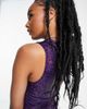 ASOS Petite ASOS DESIGN Petite racer front tank mini dress in holographic purple-Pink - 3
