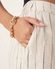 ASOS Petite ASOS DESIGN Petite relaxed straight leg linen blend pants in natural squiggle stripe-Multi - 3