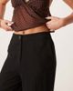ASOS Petite ASOS DESIGN Petite relaxed straight leg linen mix pants in black - 3