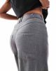 ASOS Petite ASOS DESIGN Petite relaxed straight leg pants with 5 pocket detail in gray - 4