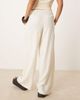 ASOS Petite ASOS DESIGN Petite relaxed straight leg pants with linen in off-white - 2