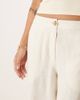 ASOS Petite ASOS DESIGN Petite relaxed straight leg pants with linen in off-white - 3
