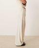 ASOS Petite ASOS DESIGN Petite relaxed straight leg pants with linen in off-white - 4