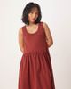 ASOS Petite ASOS DESIGN Petite ruched scoop smock midi dress in rust-Green - 3