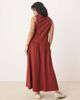 ASOS Petite ASOS DESIGN Petite ruched scoop smock midi dress in rust-Green - 4