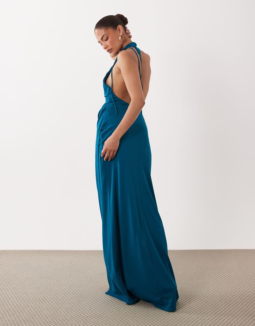 asos blue backless dress Petite offering a stunning blend Flower Girl What to wear under: Color:AS PHOTO(DARK GOLD)