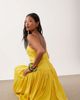 ASOS Petite ASOS DESIGN Petite satin bias shift dress with bubble hem in yellow - 1