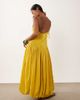 ASOS Petite ASOS DESIGN Petite satin bias shift dress with bubble hem in yellow - 2