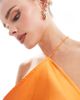 ASOS Petite ASOS DESIGN Petite satin halter maxi dress with shaped back detail in orange - 2