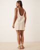 ASOS Petite ASOS DESIGN Petite scoop neck cotton linen mini dress in oatmeal-White - 2