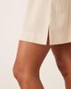ASOS Petite ASOS DESIGN Petite scoop neck cotton linen mini dress in oatmeal-White - 3