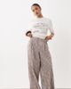 ASOS Petite ASOS DESIGN Petite seersucker volume pants in gingham-Multi - 1