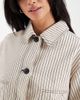 ASOS Petite ASOS DESIGN Petite short cotton harrington jacket in black and white stripe - 4