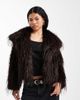 ASOS Petite ASOS DESIGN Petite short faux fur jacket in chocolate-Brown - 1