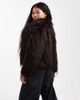 ASOS Petite ASOS DESIGN Petite short faux fur jacket in chocolate-Brown - 2