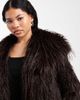 ASOS Petite ASOS DESIGN Petite short faux fur jacket in chocolate-Brown - 4