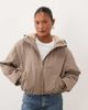 ASOS Petite ASOS DESIGN Petite short hooded rain coat with borg liner in neutral - 1