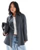 ASOS Petite ASOS DESIGN Petite short trench coat in navy - 3