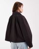 ASOS Petite ASOS DESIGN Petite short trench coat with pleated detailing in chocolate-Brown - 2