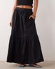ASOS Petite ASOS DESIGN Petite single tiered boho maxi skirt in black - 2