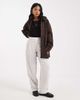 ASOS Petite ASOS DESIGN Petite slim leg pants in cord in cream-White - 3