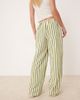 ASOS Petite ASOS DESIGN Petite straight leg seersucker pants in khaki stripe-Multi - 4