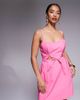 ASOS Petite ASOS DESIGN Petite structured cutout mini dress with bow in pink - 1