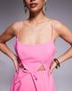 ASOS Petite ASOS DESIGN Petite structured cutout mini dress with bow in pink - 4