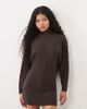 ASOS Petite ASOS DESIGN Petite supersoft drape batwing mini dress in chocolate-Brown - 1