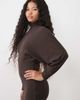 ASOS Petite ASOS DESIGN Petite supersoft drape batwing mini dress in chocolate-Brown - 3