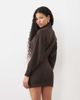 ASOS Petite ASOS DESIGN Petite supersoft drape batwing mini dress in chocolate-Brown - 4