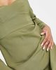 ASOS Petite ASOS DESIGN Petite sweetheart neck mini dress with ruched wrap skirt in pale khaki-Green - 3