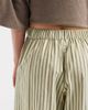 ASOS Petite ASOS DESIGN Petite textured pull on straight leg pants in khaki stripe-Green - 4