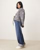 ASOS Petite ASOS DESIGN Petite tie front quilted embroidered jacket in washed gray - 3
