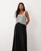 ASOS Petite ASOS DESIGN Petite tie waist soft crinkle maxi skirt in black - 1
