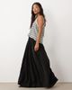 ASOS Petite ASOS DESIGN Petite tie waist soft crinkle maxi skirt in black - 3